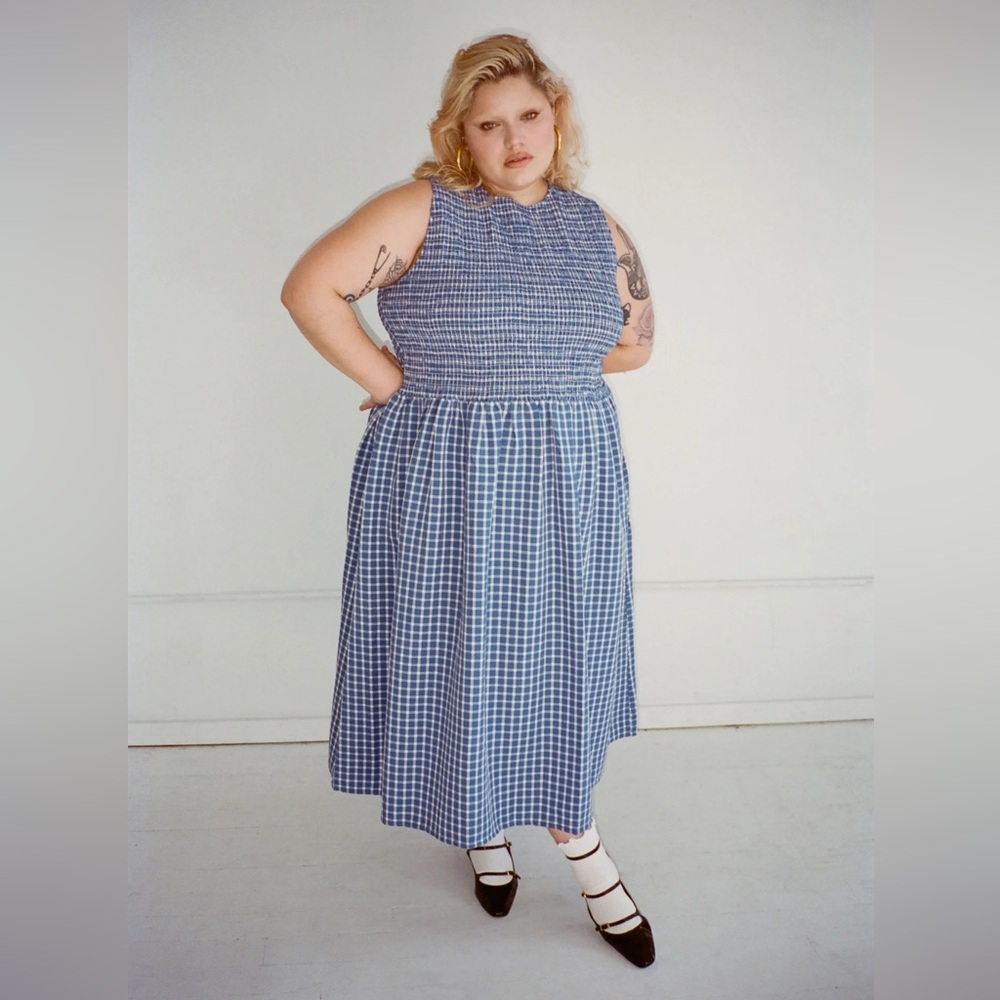 WRAY NY blue & white gingham dress size 1X